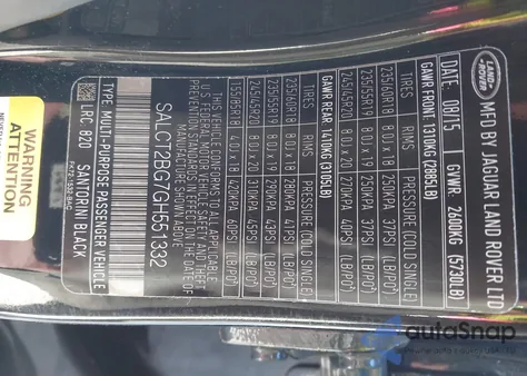 2016 Land Rover Discovery Sport Hse Lux from USA, damaged, VIN SALCT2BG7GH551332